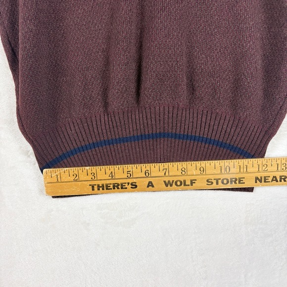 Vtg Harbour Club Men Med V Neck Sweater Vest Burgundy Brown 100% Wool Classic - Picture 6 of 9